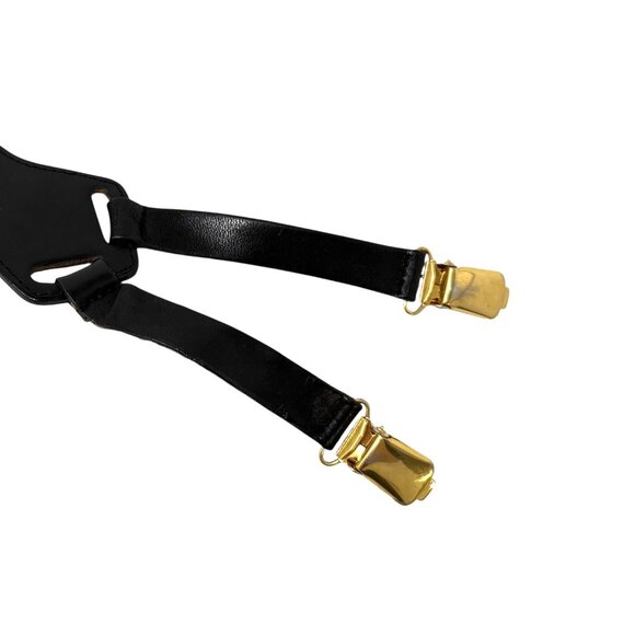 CHANEL Vintage 1994 CC Logo Letter Suspender Belt Black White Cotton [106386] main image 8